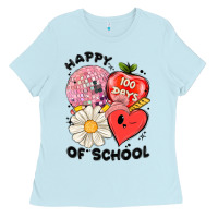 Baby Blue happy 100 days of school Ladies Tee - MaliasSmallBusiness