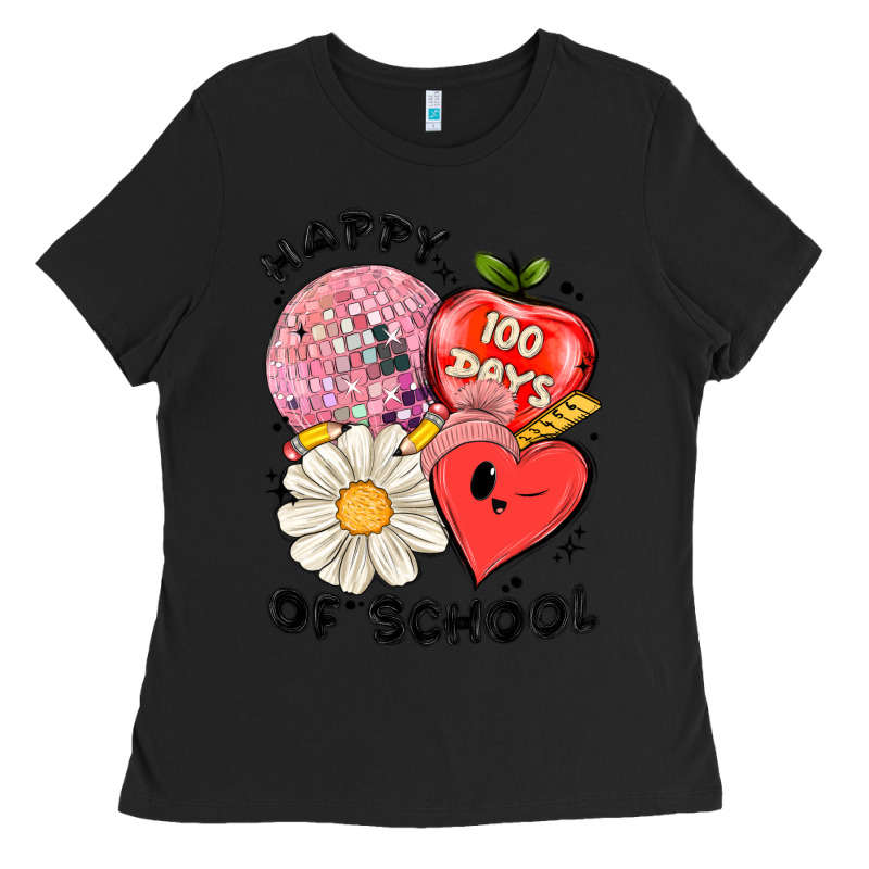 Happy 100 Days Of School Ladies Tee by MaliasSmallBusiness | Teevron