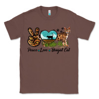 Chestnut Peace Love Bengal Cat Classic Tee - LillyAllenDesigns