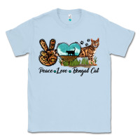 Peace Love Bengal Cat Classic Tee | Teevron