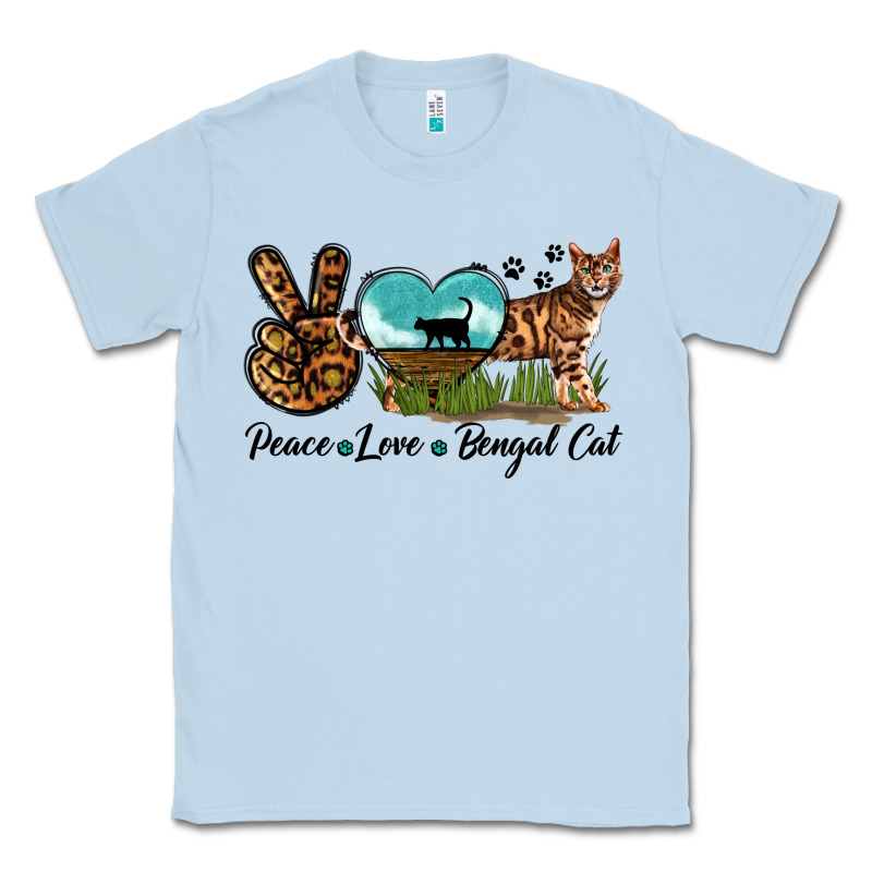 Peace Love Bengal Cat Classic Tee by LillyAllenDesigns | Teevron