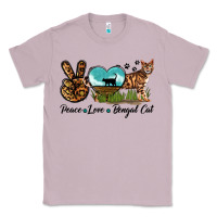 Lilac Peace Love Bengal Cat Classic Tee - LillyAllenDesigns