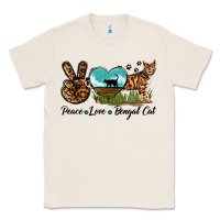 Natural Peace Love Bengal Cat Classic Tee - LillyAllenDesigns