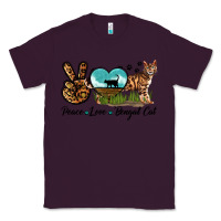 Plum Peace Love Bengal Cat Classic Tee - LillyAllenDesigns