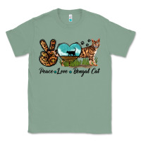 Sage Peace Love Bengal Cat Classic Tee - LillyAllenDesigns
