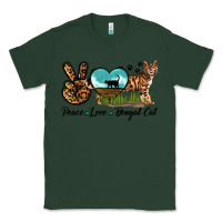 Sports Green Peace Love Bengal Cat Classic Tee - LillyAllenDesigns