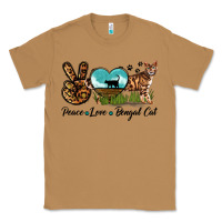 Toasted Coconut Peace Love Bengal Cat Classic Tee - LillyAllenDesigns