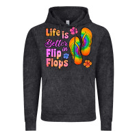 Vintage Black life is better in flip flops Vintage Hoodie - Jasminsmagicworld