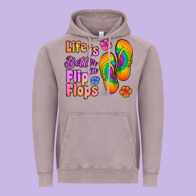 Life Is Better In Flip Flops Vintage Hoodie Designed By Jasminsmagicworld