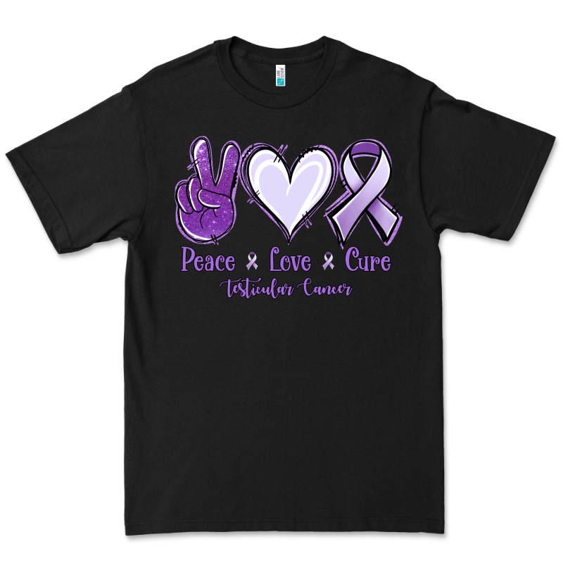 Peace Love Cure Testicular Cancer Premium Tee by NancyCooperArtShop | Teevron