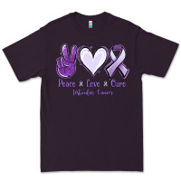 Plum Peace love cure Testicular Cancer Premium Tee - NancyCooperArtShop