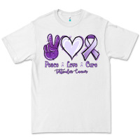 White Peace love cure Testicular Cancer Premium Tee - NancyCooperArtShop
