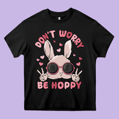 Don't Worry Be Hoppy Heavy Core Tee Designed By Maliassmallbusiness