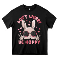 Black don't worry be hoppy Heavy Core Tee - MaliasSmallBusiness
