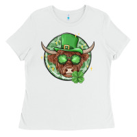 White st. patrick's day heifer Ladies Tee - MaliasSmallBusiness