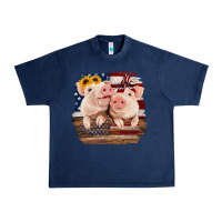 Navy Cute Couple American Pigs Urban Heavy Tee - Bettercallsaul