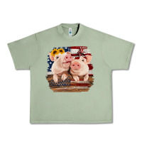 Oil Green Cute Couple American Pigs Urban Heavy Tee - Bettercallsaul