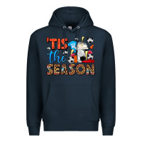 Navy tis the season  soccer  frappe coffee Premium Hoodie - FaDigitalArtStudio
