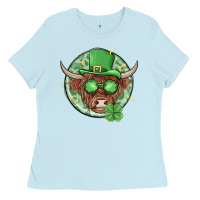 Baby Blue st. patrick's day heifer Ladies Tee - MaliasSmallBusiness