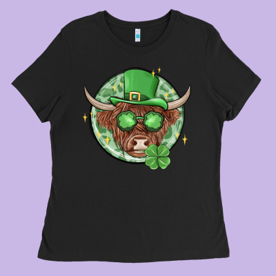 St. Patrick's Day Heifer Ladies Tee Designed By Maliassmallbusiness