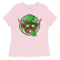 Bubblegum Pink st. patrick's day heifer Ladies Tee - MaliasSmallBusiness