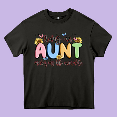 Being An Aunt Makes My Life Complete Heavy Core Tee Designed By Maliassmallbusiness