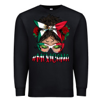 Black mexicana messy bun mama Premium Sweatshirt - BundleAndBundleShop