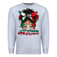 Heather Grey mexicana messy bun mama Premium Sweatshirt - BundleAndBundleShop