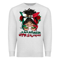 Oatmeal Heather mexicana messy bun mama Premium Sweatshirt - BundleAndBundleShop
