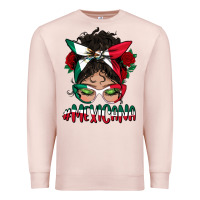 Pale Pink mexicana messy bun mama Premium Sweatshirt - BundleAndBundleShop