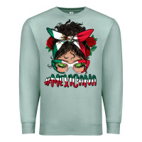 Seafoam mexicana messy bun mama Premium Sweatshirt - BundleAndBundleShop