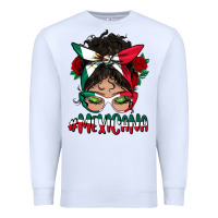 White mexicana messy bun mama Premium Sweatshirt - BundleAndBundleShop