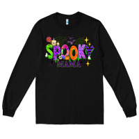 Black Halloween Spooky Mama Long Sleeve Tee - texasbilliewilder