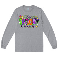 Heather Grey Halloween Spooky Mama Long Sleeve Tee - texasbilliewilder