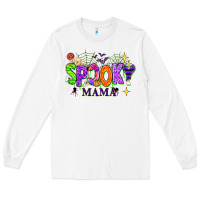 White Halloween Spooky Mama Long Sleeve Tee - texasbilliewilder
