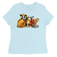 Baby Blue Cows With Sunflower Headbands Ladies Tee - Jasminsmagicworld