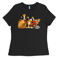 Black Cows With Sunflower Headbands Ladies Tee - Jasminsmagicworld