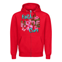Red Faith hope cure Breast Cancer Zipper Hoodie - FaDigitalArtStudio
