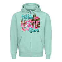 Seafoam Faith hope cure Breast Cancer Zipper Hoodie - FaDigitalArtStudio