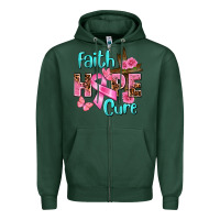 Sports Green Faith hope cure Breast Cancer Zipper Hoodie - FaDigitalArtStudio