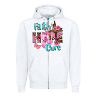 White Faith hope cure Breast Cancer Zipper Hoodie - FaDigitalArtStudio