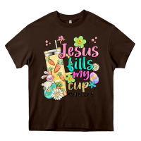 Chocolate Brown easter jesus fills my cup Heavy Core Tee - MaliasSmallBusiness