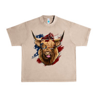 French Oak American Highland Cow Urban Heavy Tee - Bettercallsaul