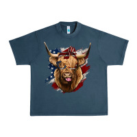 Midnight Navy American Highland Cow Urban Heavy Tee - Bettercallsaul
