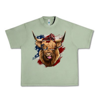 Oil Green American Highland Cow Urban Heavy Tee - Bettercallsaul