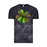 Cloud Black leopard shamrock Vintage Tee - Jasminsmagicworld