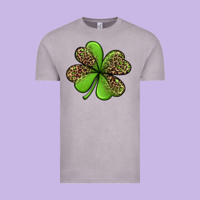 Leopard Shamrock Vintage Tee Designed By Jasminsmagicworld