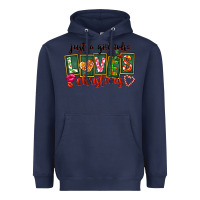 Navy Just A Girl Who Loves Christmas Heavyweight Hoodie - FaDigitalArtStudio