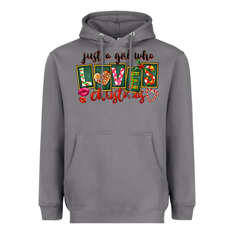 Just A Girl Who Loves Christmas Heavyweight Hoodie by FaDigitalArtStudio | Teevron