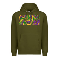 Army Green Mardi gras colors with leopard Premium Hoodie - RanaPortraitStore